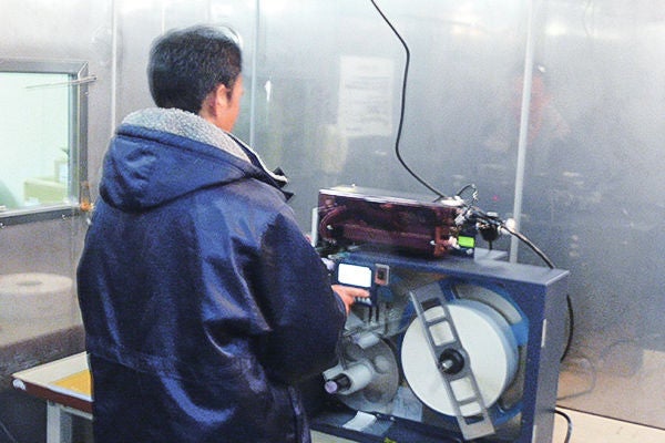 Testing a product under development in various temperature and humidity